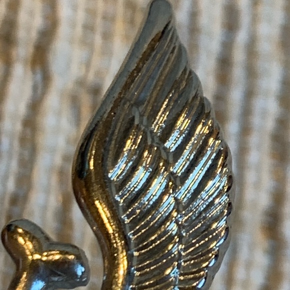 Huge & Wide Silver Skull w Wings Statement Cocktail Ring Size 7.5 - Picture 9 of 11